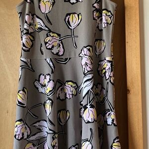 Floral Gray Sleeveless Dress